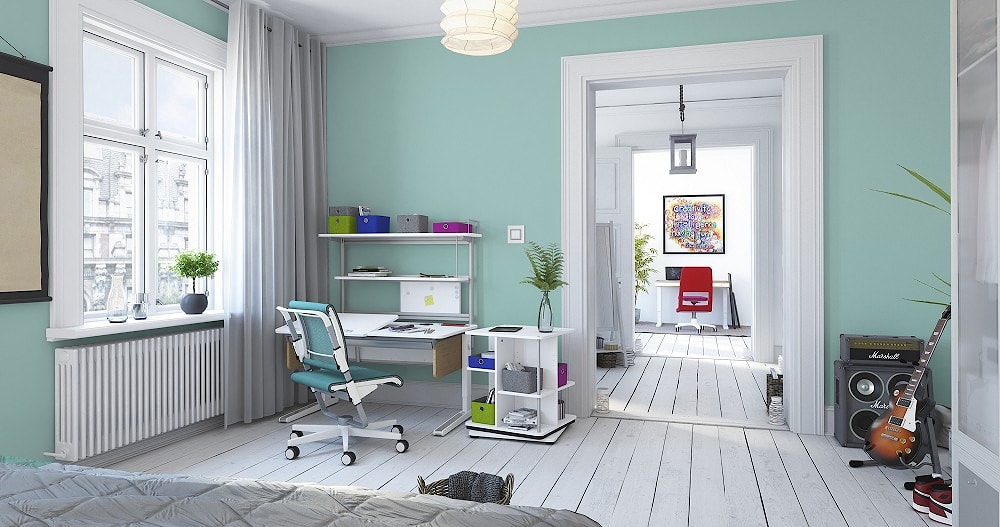 Вращающийся стеллаж с полками moll Tower 56 в интерьере