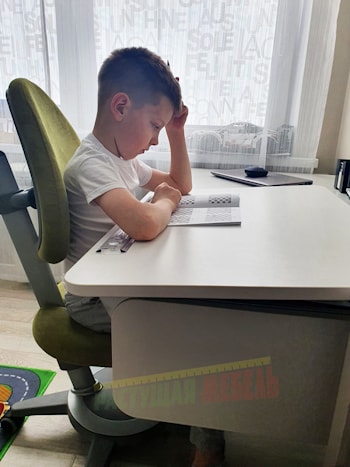 Растущая парта moll Champion и регулируемый стул moll Maximo