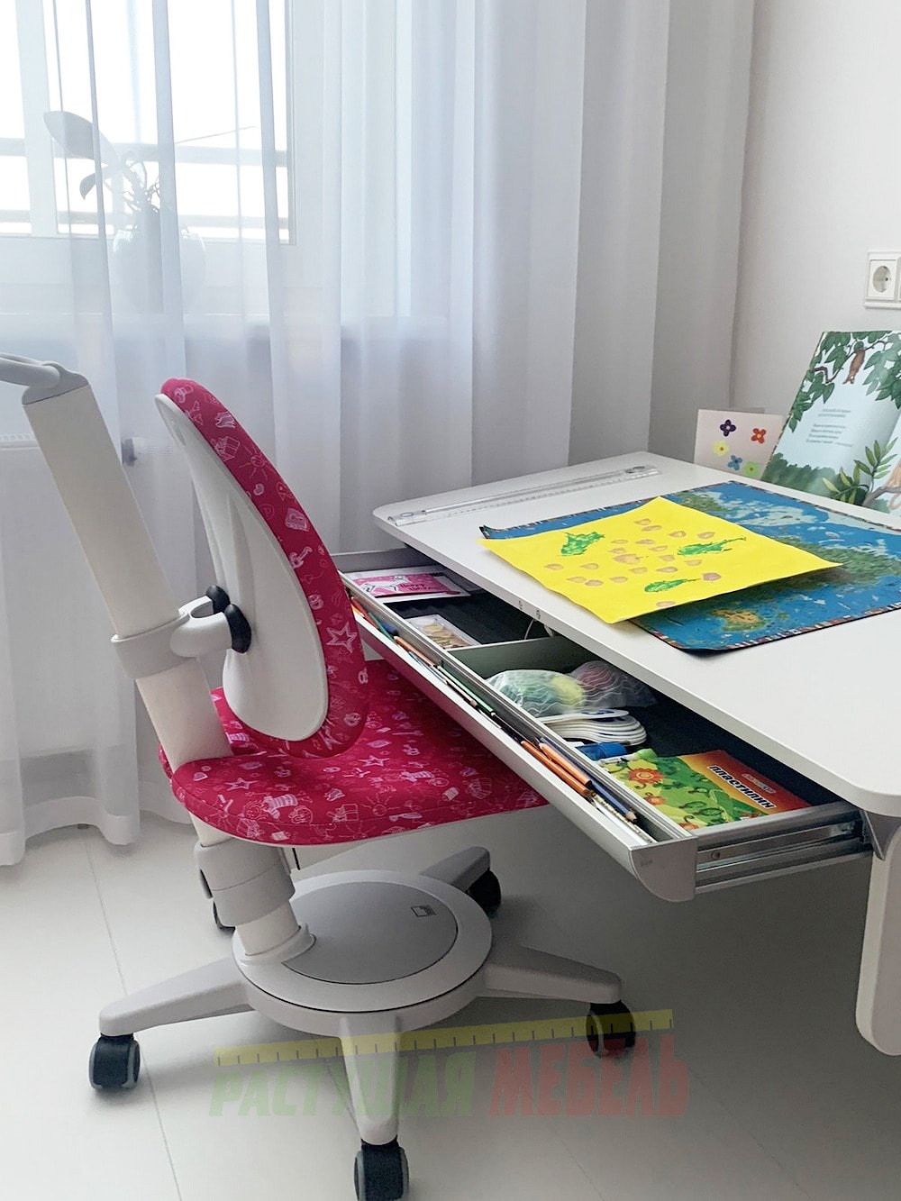 Детская растущая парта moll Champon и стул moll Maximo