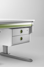 Тумба подвесная Twin Box/белая/серебристые полки /для белой парты Winner (выпуск парты до 2019г)/РАСПРОДАЖА