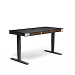 Регулируемый стол moll T6 L Черный каркас/серебр. профиль/5 ящиков грецкий орех/3 розетки