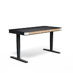 Регулируемый стол moll T6 L Черный каркас/белый профиль/5 ящиков дуб /3 розетки
