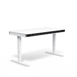 Регулируемый стол moll T6 L Белый каркас/черн. профиль/5 ящиков черных /3 розетки
