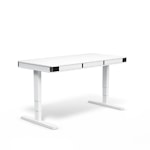 Регулируемый стол moll T6 L Белый каркас/черн. профиль/5 ящиков белых/3 розетки