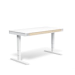 Регулируемый стол moll T6 L Белый каркас/серебр. профиль/5 ящиков бежевых /3 розетки