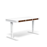 Регулируемый стол moll T6 L Белый каркас/белый профиль/5 ящиков грецкий орех/3 розетки